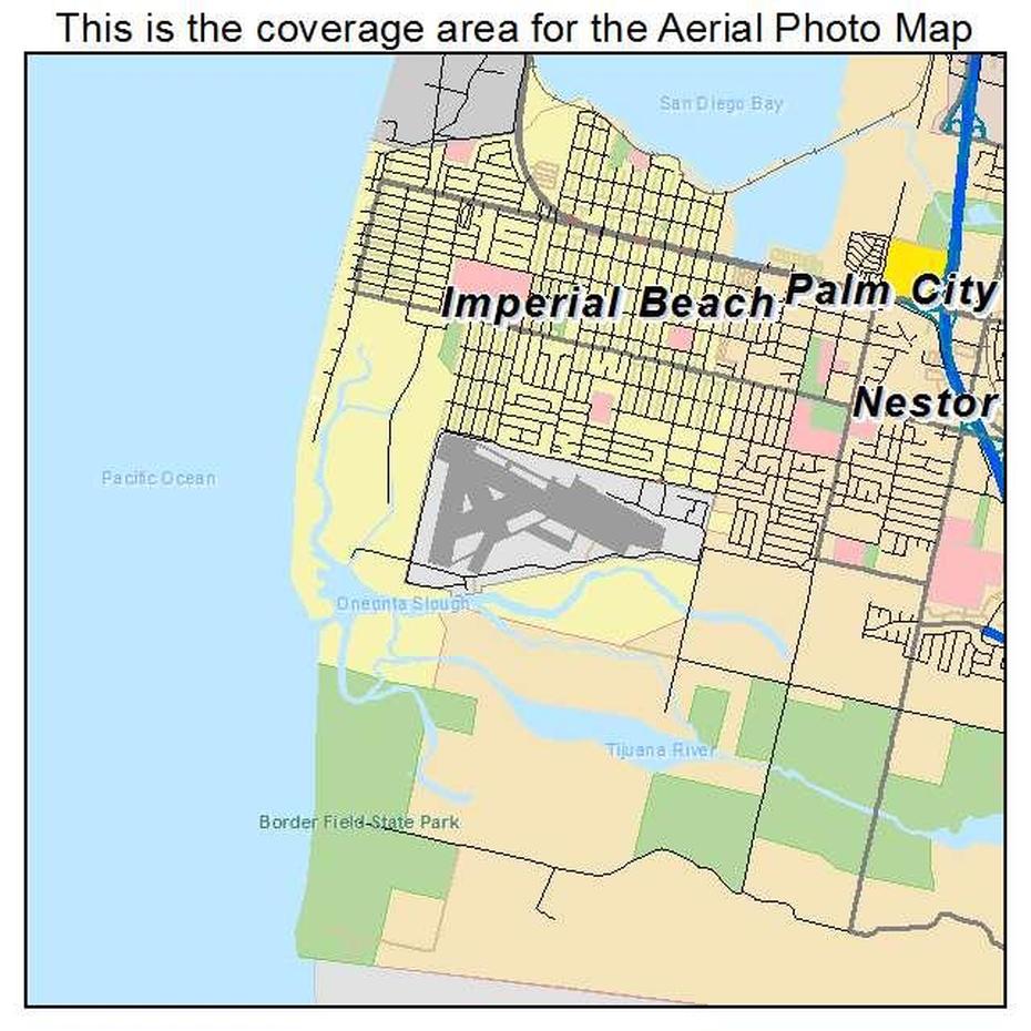 Aerial Photography Map Of Imperial Beach, Ca California, Imperial Beach, United States, Usa  United States, Atlantic Beach