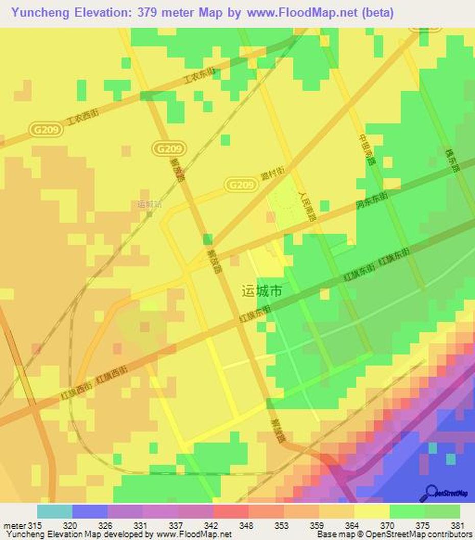 Elevation Of Yuncheng,China Elevation Map, Topography, Contour, Yuncheng, China, Shanxi  Flag, Giant Chinese Statue