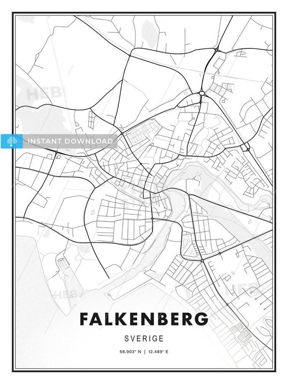 Falkenberg, Sweden, Modern Print Template In Various Formats …, Falkenberg, Sweden, Falkenberg Castle, Sweden Major Landforms