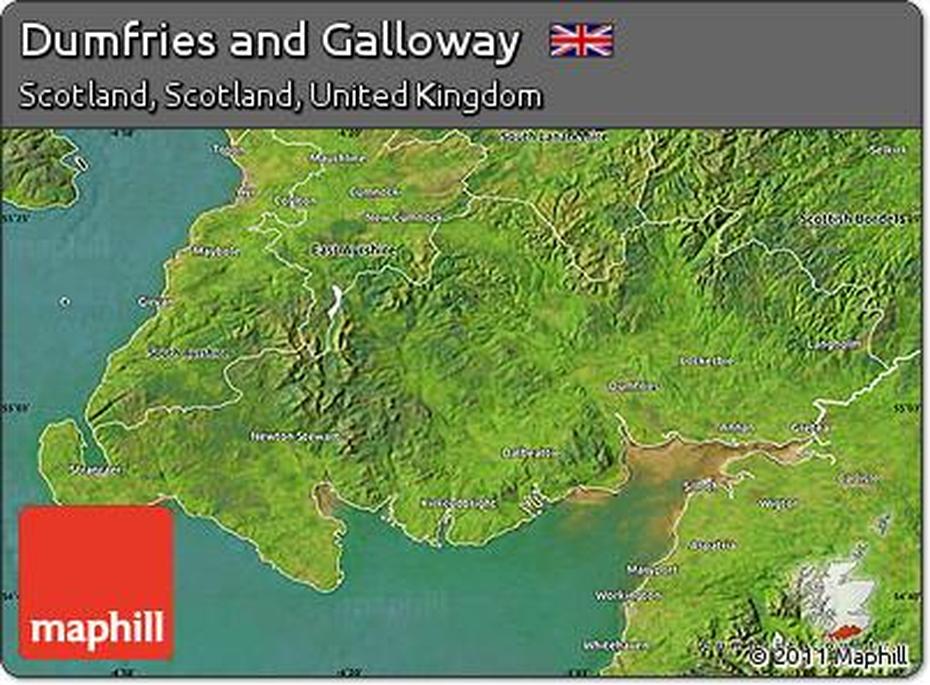 Free Satellite Map Of Dumfries And Galloway, Dumfries, United Kingdom, Dumfries, United Kingdom