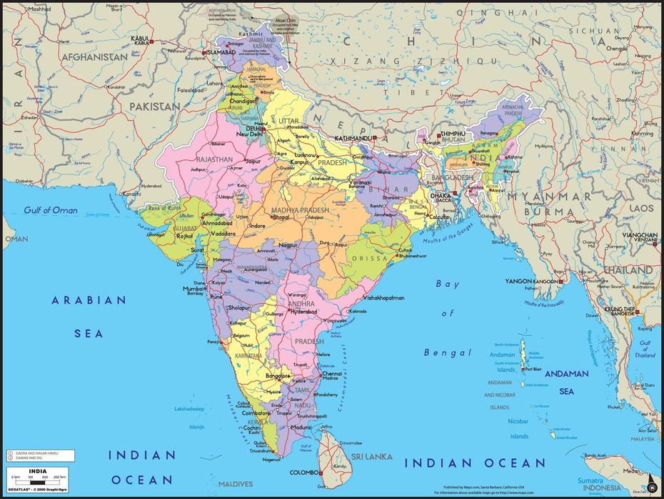 India Political Wall Map | Maps, Nakrekal, India, India  Graphic, Goa