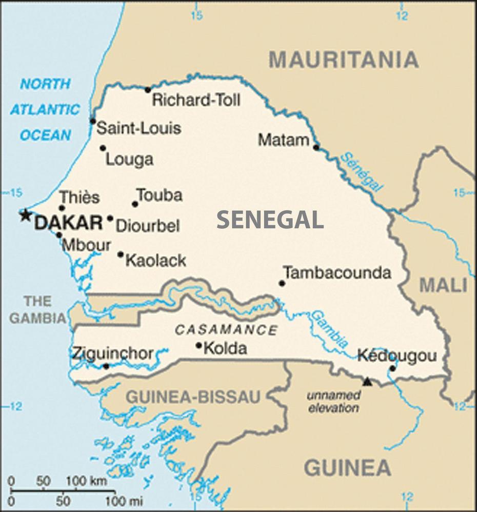 Map Senegal Surrounding Countries – Map Of Senegal And Surrounding …, Sébikhotane, Senegal, Senegal Geography, Senegal Country