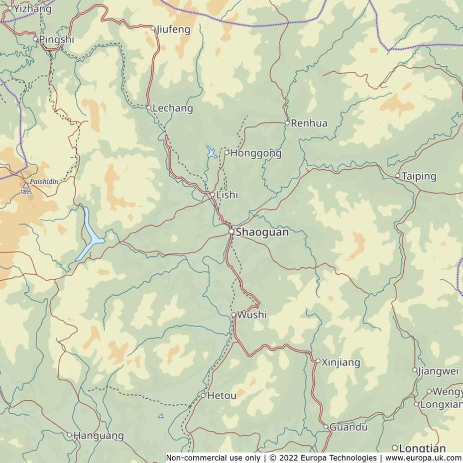 Map Of Shaoguan, China | Global 1000 Atlas, Shaoguan, China, China Train Station, Danxia  Shan