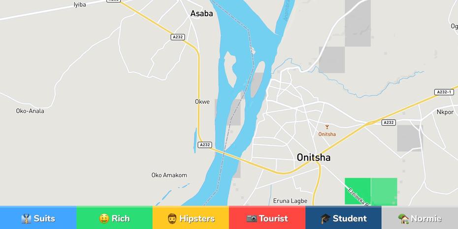 Onitsha Neighborhood Map, Onitsha, Nigeria, Lagos Nigeria On World, River Niger  Bridge