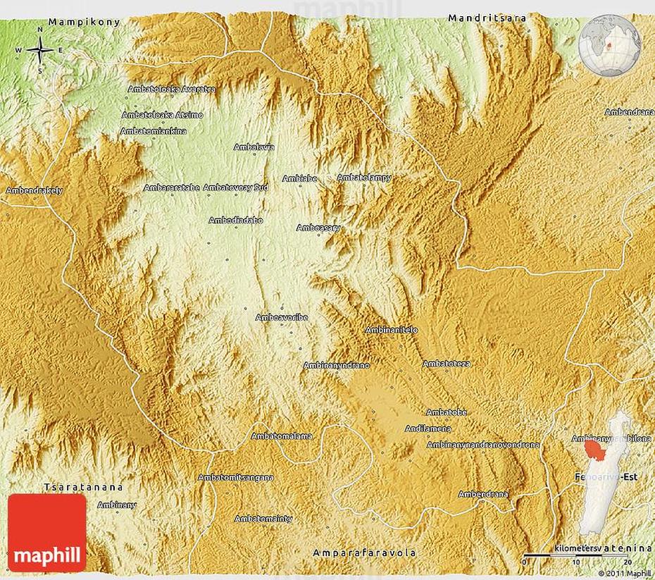 Physical 3D Map Of Andilamena, Andilamena, Madagascar, Madagascar Climate, Madagascar Rivers