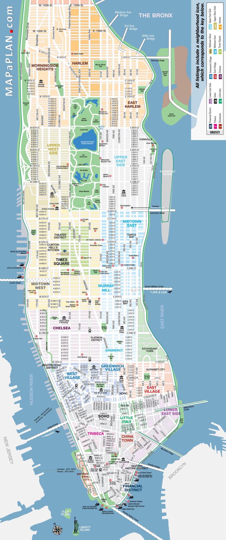 Printable Tourist Map Of Manhattan | Printable Map Of The United States, Manhattan, United States, United States  50 States, United States  Puzzle