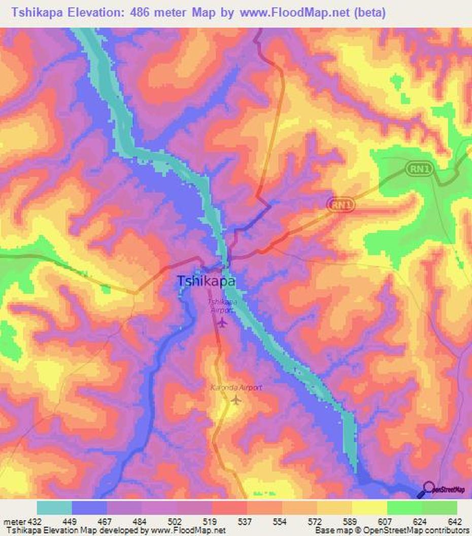 Rdc, Kinshasa Location, Elevation , Tshikapa, Congo (Kinshasa)