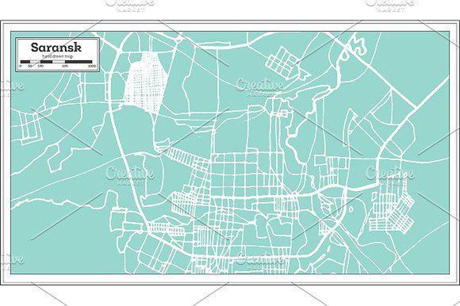 Saransk Russia City Map In Retro | City Map, Map, Retro, Sayansk, Russia, Printable  Russia, Russia  Drawing