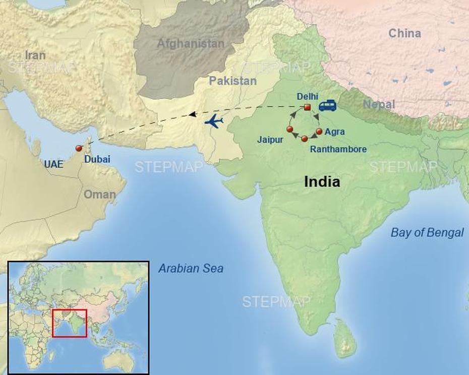 Stepmap – Best Of India And Dubai, Nādbai, India, Show Dubai On, Deira Dubai