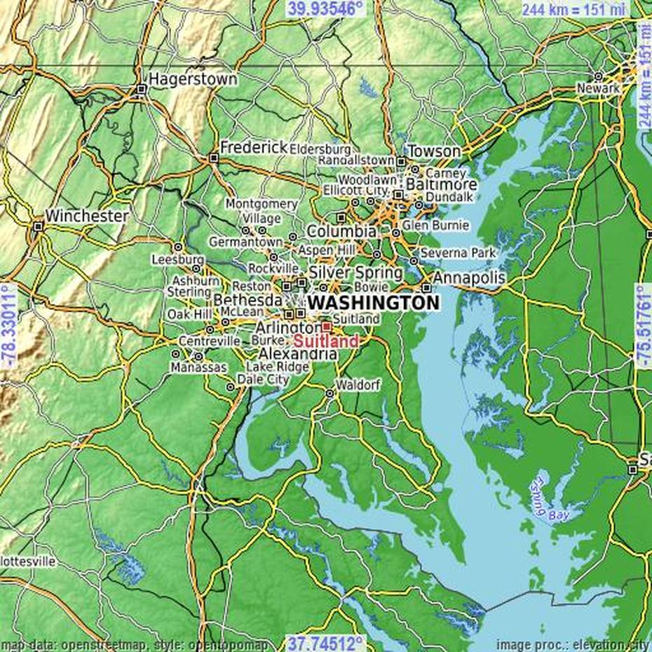 Suitland Elevation, Suitland, United States, United States  Color, United States  With City