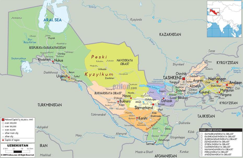 Uzbekistan – Mapas Geograficos De Uzbekistan – Mundo Hispanicotm, Uychi, Uzbekistan, Uzbekistan Attractions, Uzbekistan Capital