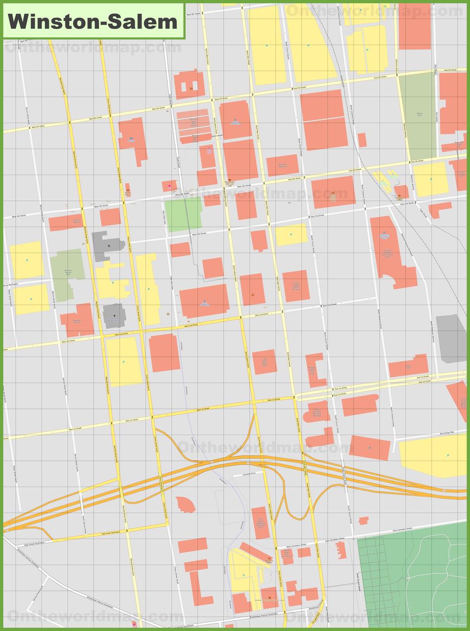 Winston-Salem Downtown Map, Winston-Salem, United States, Winston-Salem Road, Winston-Salem Zip Code