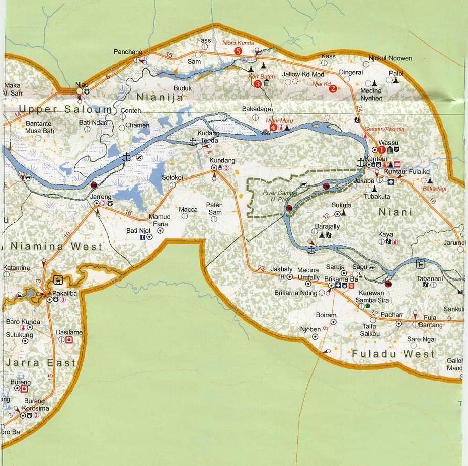 29 Map Of The Gambia – Maps Online For You, Sareh Mowndeh, The Gambia, Senegal And Gambia, Gambia Cities