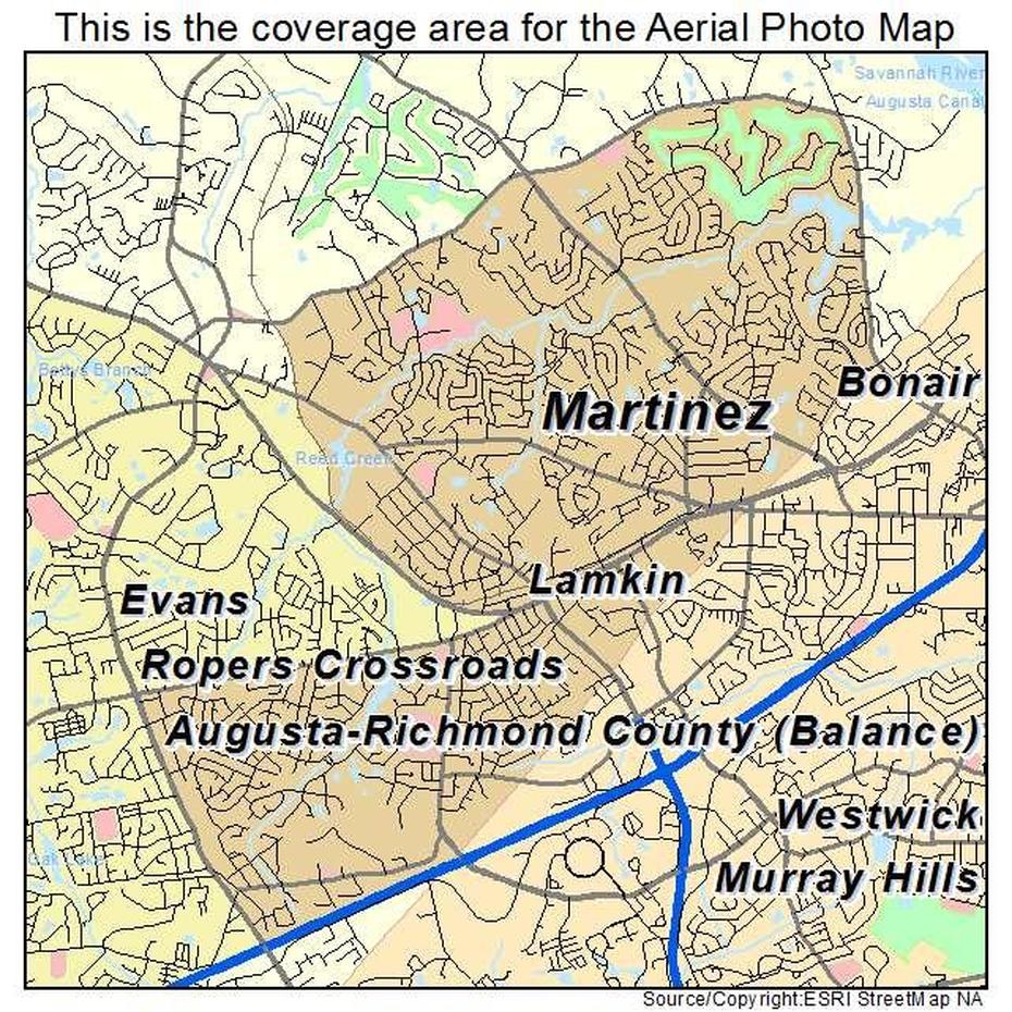 Aerial Photography Map Of Martinez, Ga Georgia, Martinez, United States, United States  For Kids, Detailed  United States