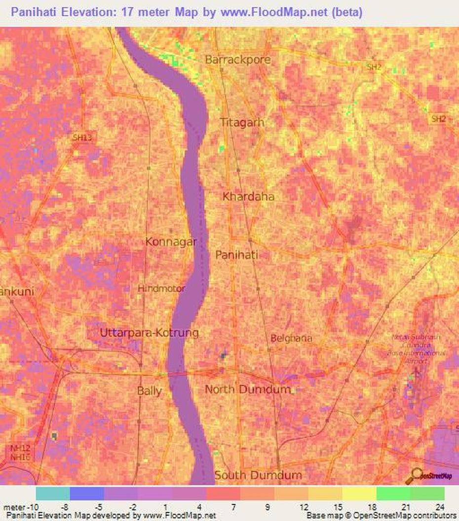 Elevation Of Panihati,India Elevation Map, Topography, Contour, Pānihāti, India, Nityananda  Prabhu, Sankirtana