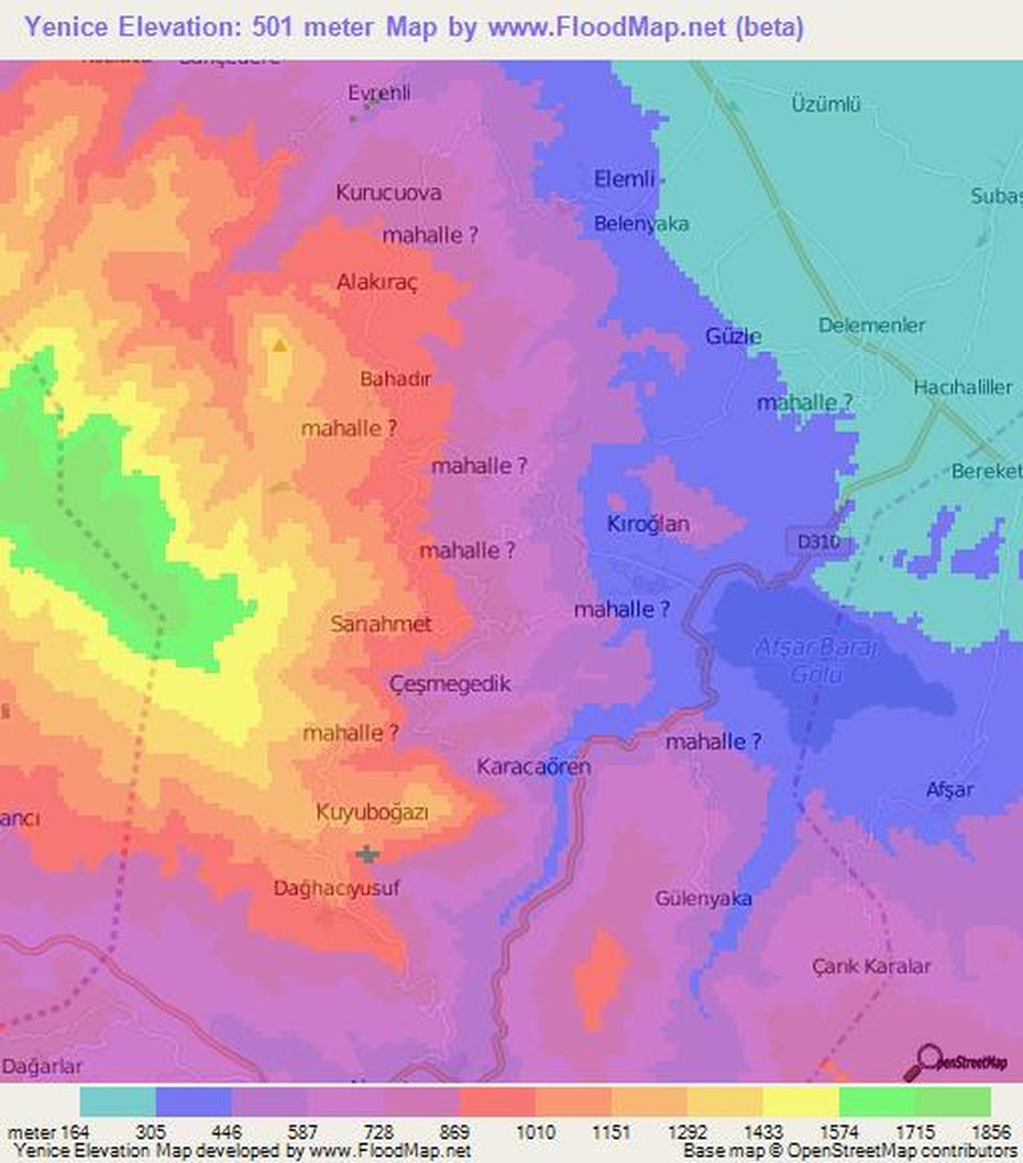 Elevation Of Yenice,Turkey Elevation Map, Topography, Contour, Yenice, Turkey, Yenice, Turkey