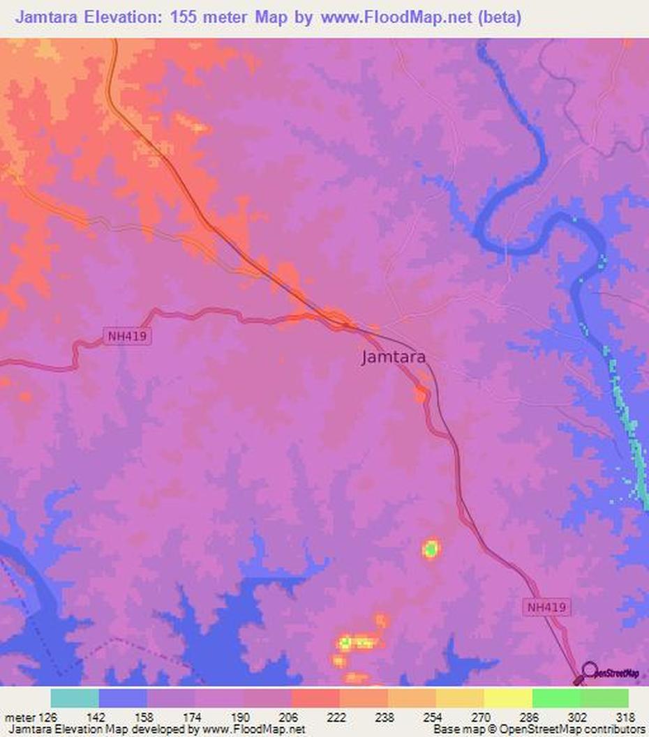 Jāmtāra, India, Elevation , Jāmtāra, India