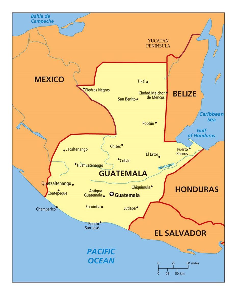 Large Political Map Of Guatemala With Cities | Guatemala | North …, Guatemala City, Guatemala, Guatemala Road, Quetzaltenango Guatemala