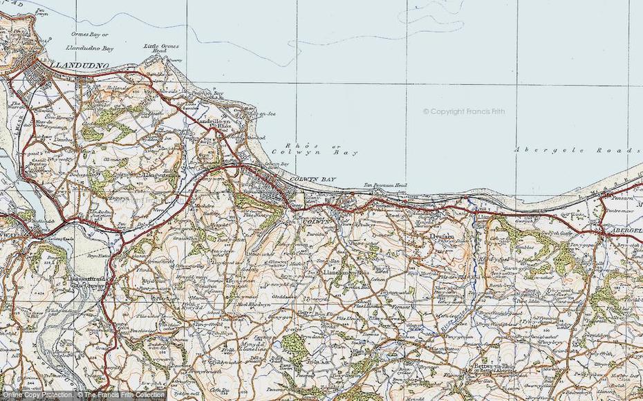 Map Of Colwyn Bay, 1922 – Francis Frith, Colwyn Bay, United Kingdom, Travelodge, Flintshire Wales