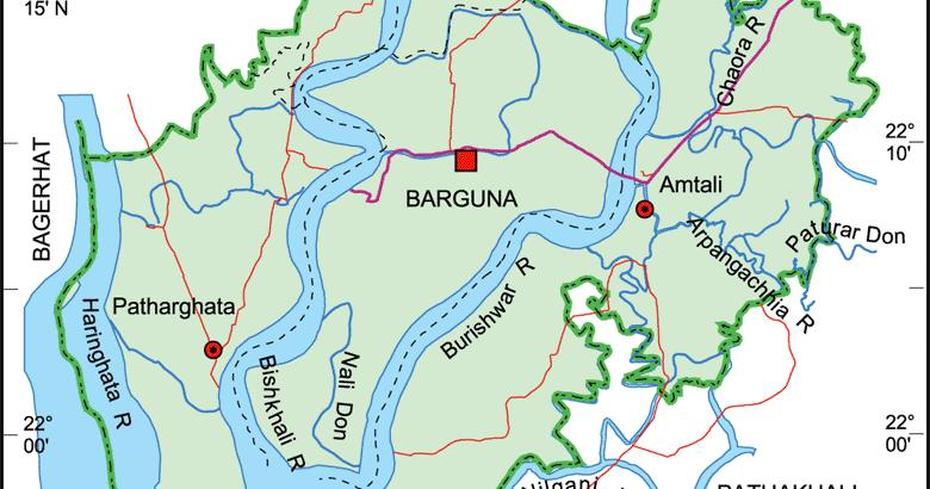 Maps Of Bangladesh: Political Map Of Barguna District, Barguna, Bangladesh, Bangladesh Fishing, Barisal Bangladesh