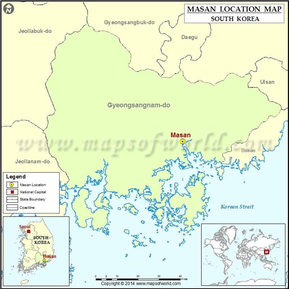 Where Is Masan | Location Of Masan In South Korea Map, Masan, South Korea, Logo Masan, South Korea Night View