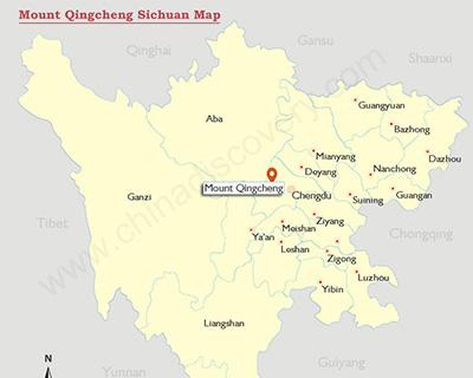 Mount Qingcheng Map, Qingchengshan Map, Qincheng, China, Chu  Qingcheng, Dujiangyan Irrigation  System