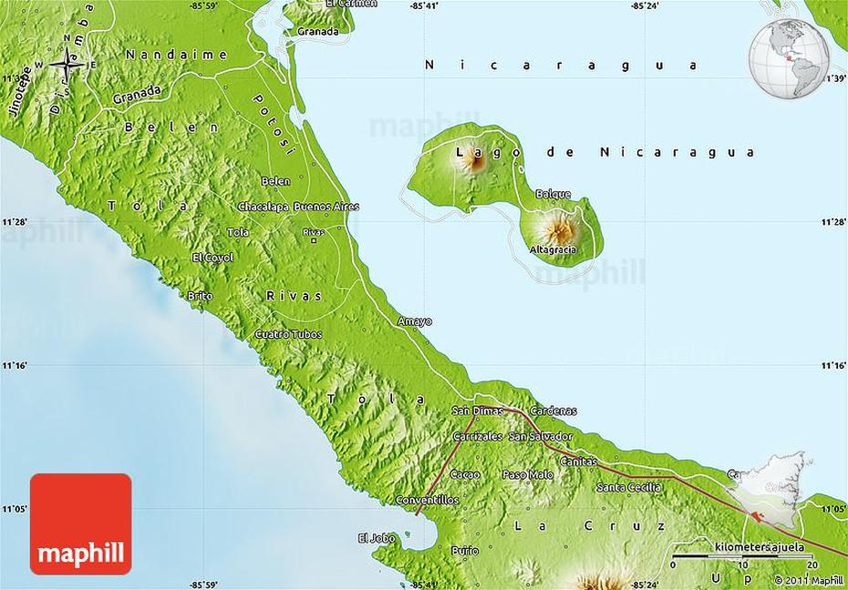 Nicaragua Islands, Printable  Of Nicaragua, Rivas, Rivas, Nicaragua