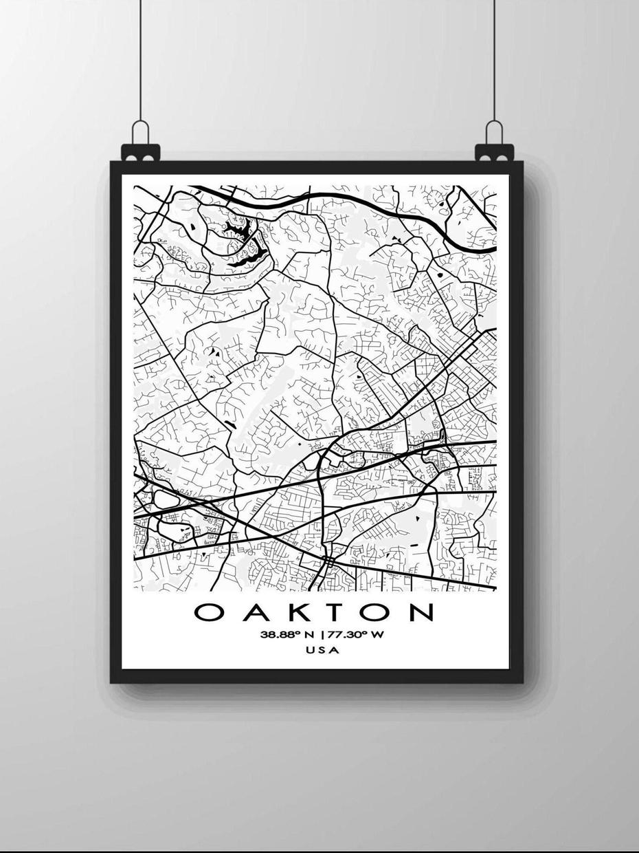 Oakton Map Poster Monochromatic Digital Download – Etsy, Oakton, United States, United States  Color, United States  With City