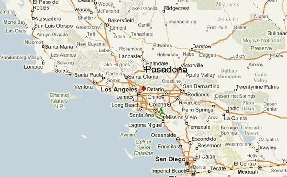 Pasadena, California Location Guide, Pasadena, United States, United States  Colored, United States  With Capitals Only