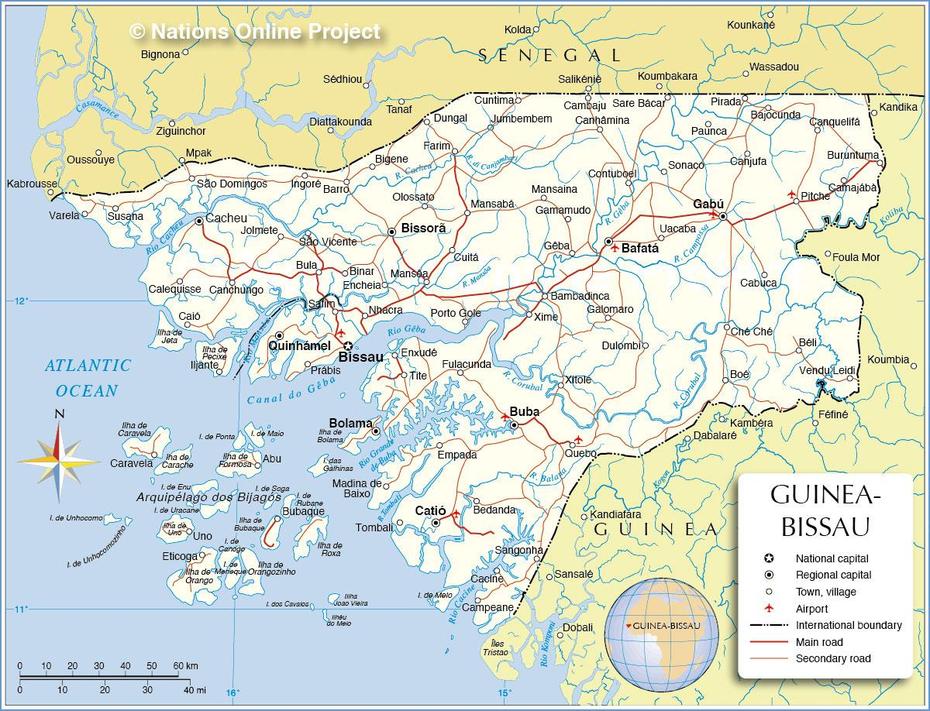 Political Map Of Guinea Bissau – Nations Online Project, Bissau, Guinea-Bissau, Guinee, People Of Guinea Bissau