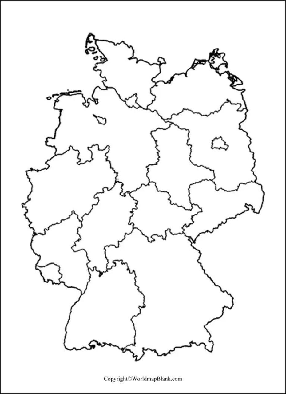 Printable Blank Map Of Germany  Outline, Transparent, Png Map, Leer, Germany, Leer Ostfriesland, Country Of Germany