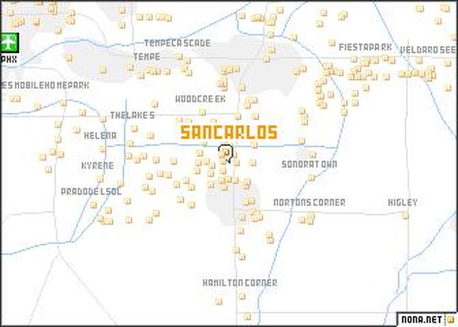 San Carlos (United States – Usa) Map – Nona, San Carlos, United States, San Carlos Arizona, San Carlos Nicaragua