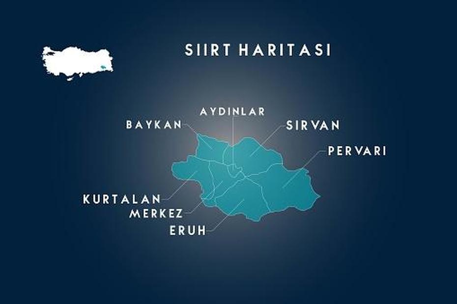 Siirt Districts Aydinlar Baykan Kurtalan Eruh Pervari Sirvan Map Turkey …, Pervari, Turkey, Turkey  With Cities, Visit Turkey