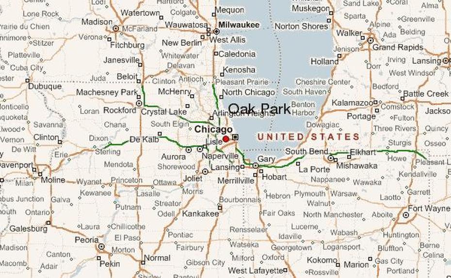 United States Road  With National Parks, Us National Parks And Monuments, Oak Park, Oak Park, United States