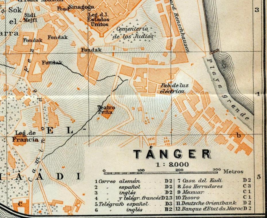 1920 Vintage Map Of Tangiers Morocco Vintage By Bananastrudel, Tangier, Morocco, Tangier Morocco Culture, Tanger