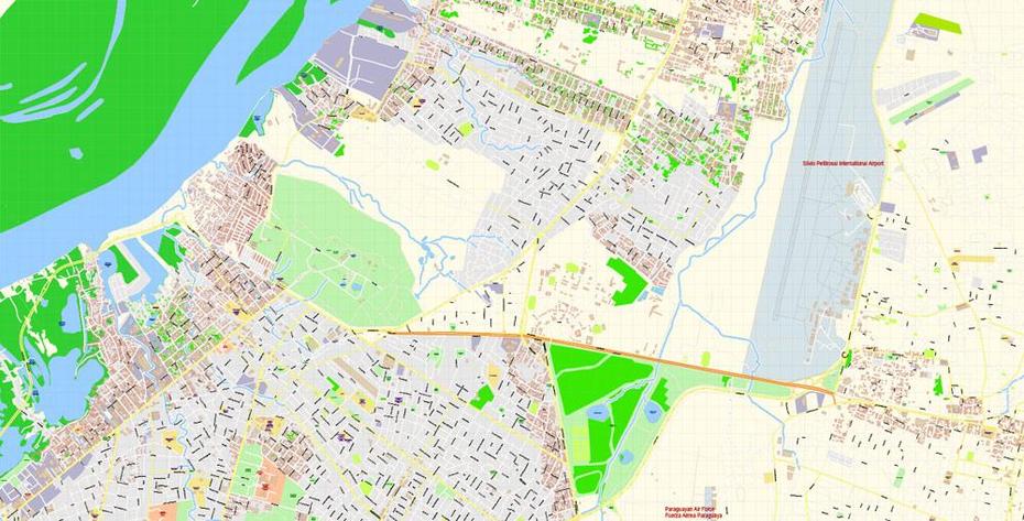 Asuncion Paraguay Map Vector Exact City Plan Detailed Street Map …, Asunción, Paraguay, Asuncion  Island, Paraguay  South America