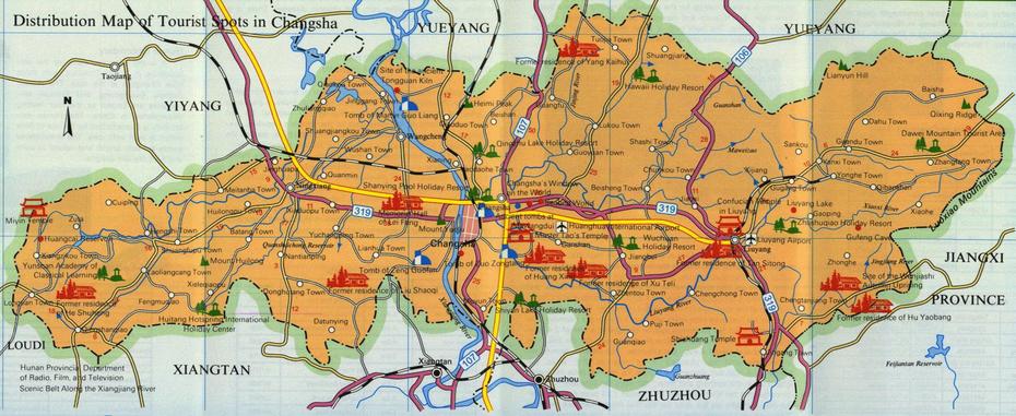 Changsha China Tourist Map – Changsha China  Mappery, Changsha, China, Chongqing China, Hengyang China