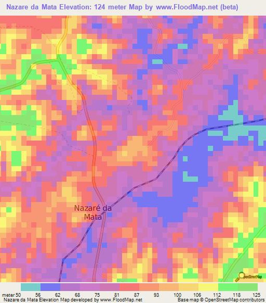 Elevation Of Nazare Da Mata,Brazil Elevation Map, Topography, Contour, Nazaré Da Mata, Brazil, Cirio De  Nazare, Nazare  Beach