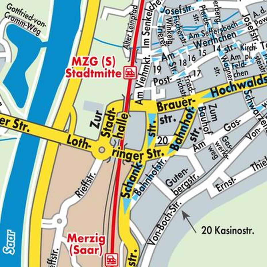 Karte Von Merzig – Stadtplandienst Deutschland, Merzig, Germany, Bielefeld, Germany  Simple