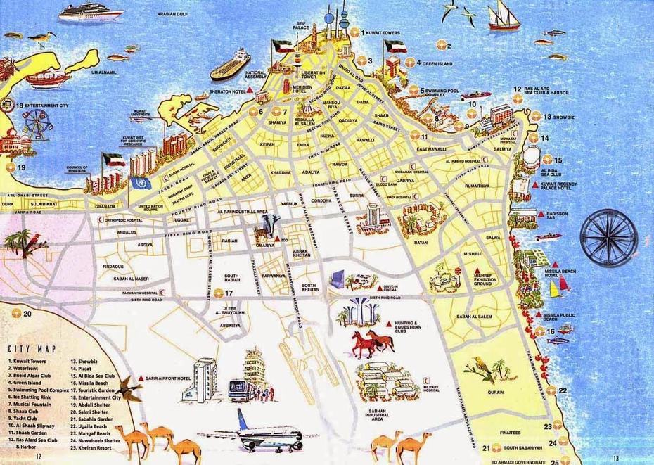 Kuwait City Street Maps And Metro Maps, Kuwait City, Kuwait, Kuwait Capital, Kuwait Hotels