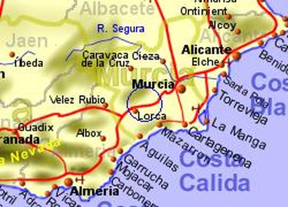 Map Of The Totana Area, Normal View, Totana, Spain, Andorra Spain, Los Alcazares Murcia Spain