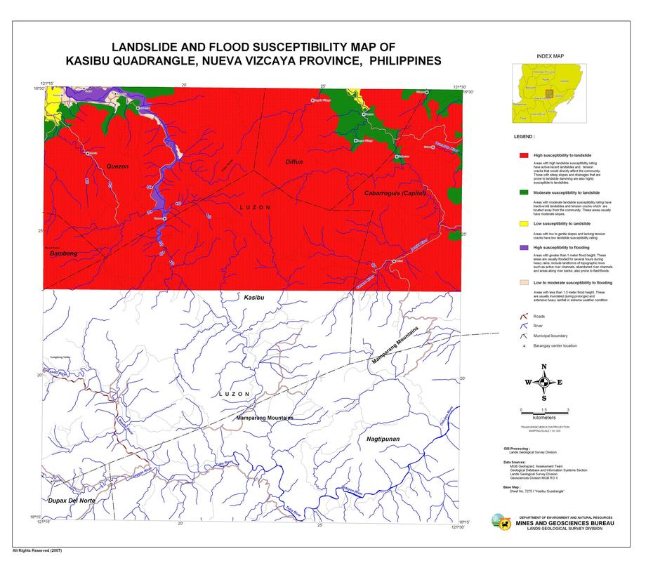 Risk Map Region Ii Nueva Vizcaya Kasibu Landslide Flood | Shelter Cluster, Kasibu, Philippines, Capisaan  Cave, Nueva Vizcaya  Tourist Spots