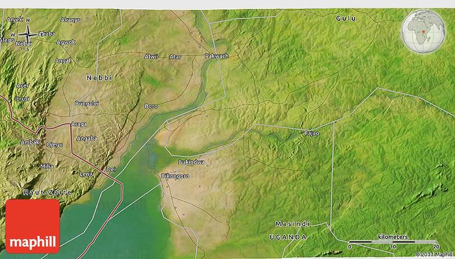 Satellite 3D Map Of Pakwach, Pakwach, Uganda, Unra Uganda, Nebbi  District