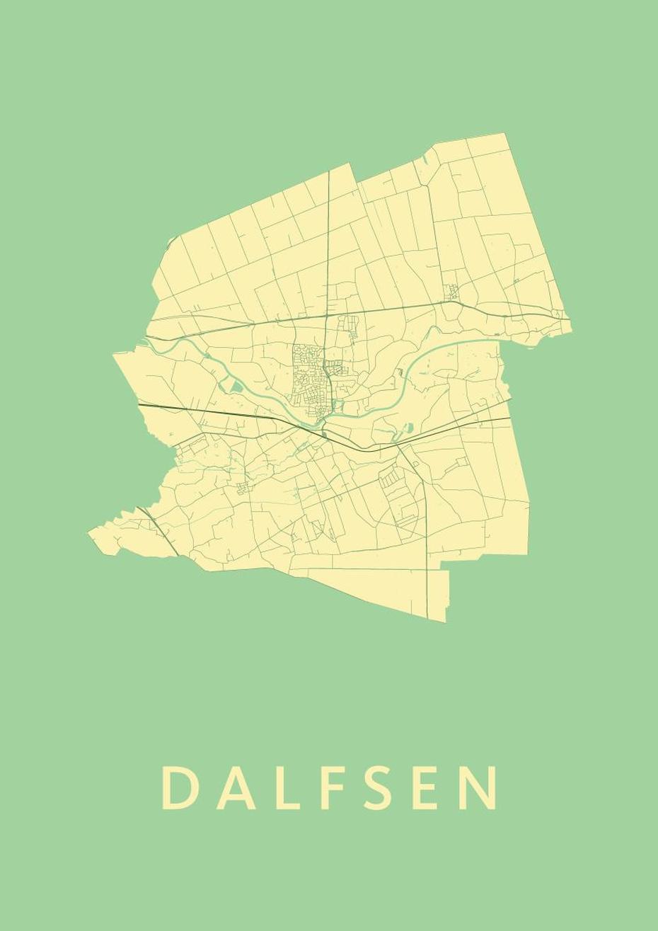 Dalfsen Spring Stadskaart Poster | Kunst In Kaart, Dalfsen, Netherlands, Kaart Dalfsen, Dalfsen Plattegrond