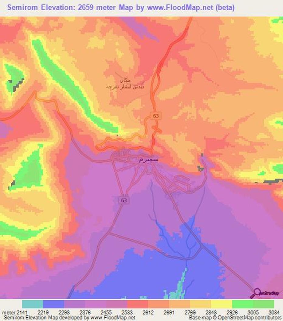 Elevation Of Semirom,Iran Elevation Map, Topography, Contour, Semīrom, Iran, Ancient Iran, Persepolis Iran