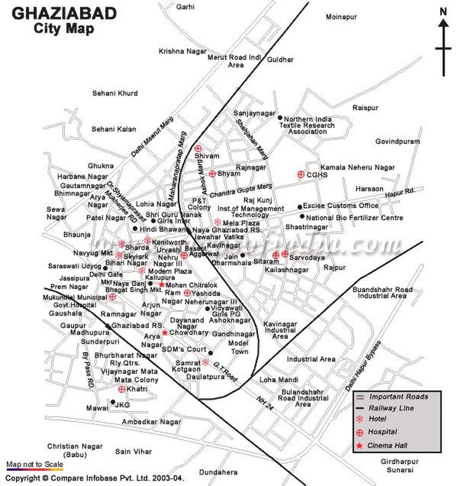Ghaziabad Map, Ghāziābād, India, Modinagar, Noida India