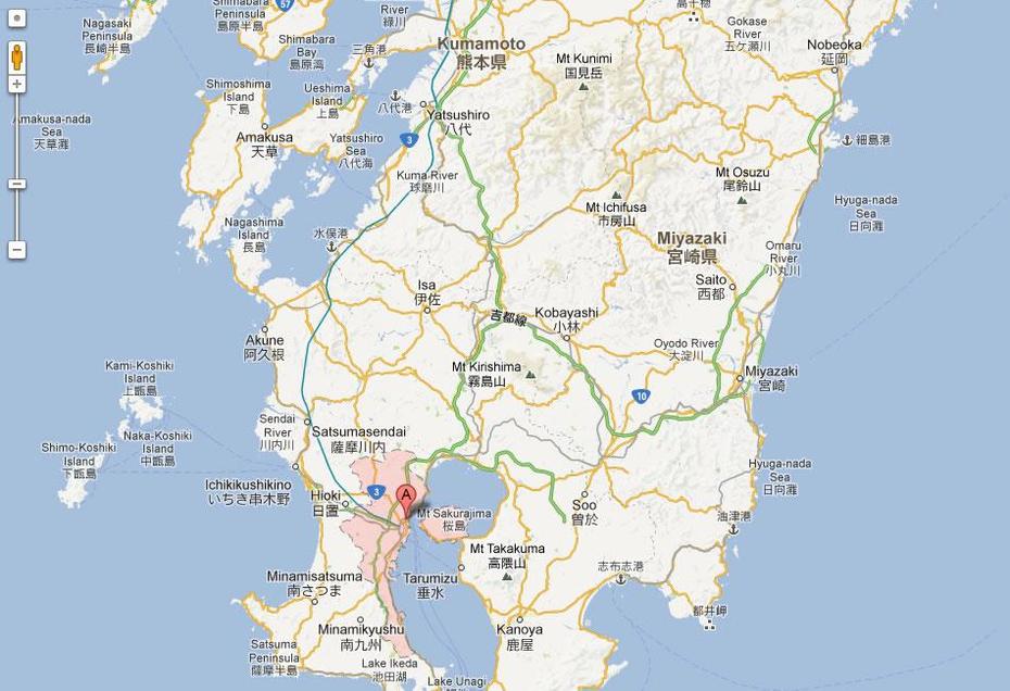 Kagoshima Map, Kagoshima, Japan, Japonia, Kagoshima City