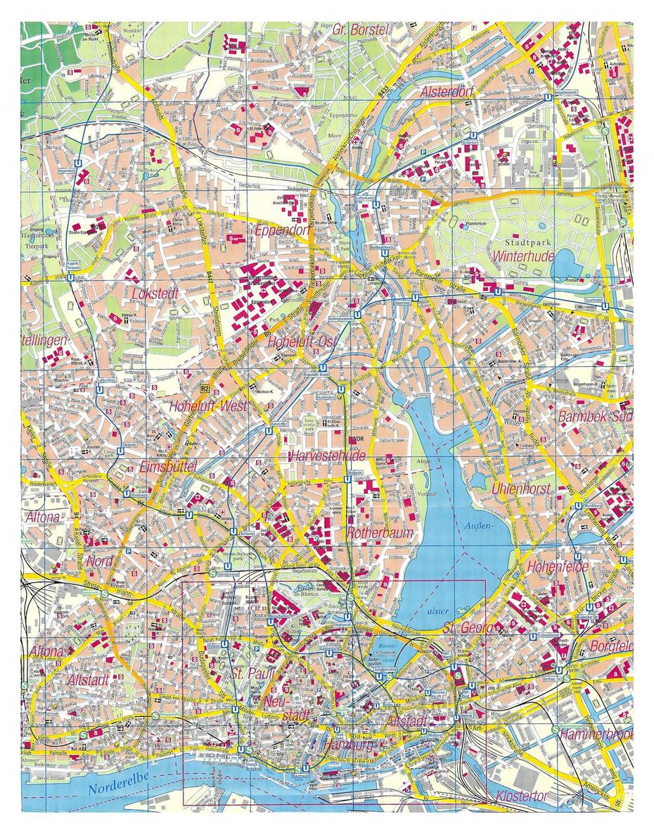 Large Detailed Street Map Of Hamburg City | Hamburg | Germany | Europe …, Hamburg, Germany, Bremen Germany, Hamburg World