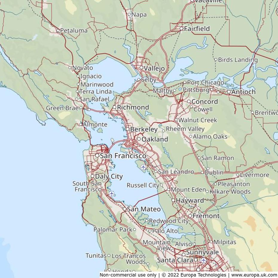 Map Of Oakland, United States | Global 1000 Atlas, Oakland, United States, Oakland Usa, Lake Merritt Oakland