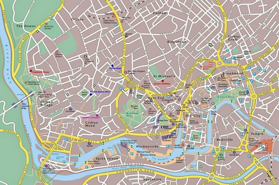 Maps Of Bristol, England, United Kingdom – Free Printable Maps, Bristol, United Kingdom, United Kingdom And Ireland, Bristol Wi